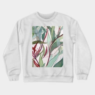 Watercolour Gum Leaves Pattern by Leah Gay Crewneck Sweatshirt